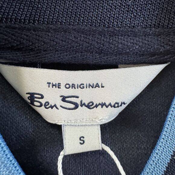 Ben Sherman Jacket Mens Navy Blazer Baseball Bomber Retro Stripe Accent Size S - Picture 3 of 13